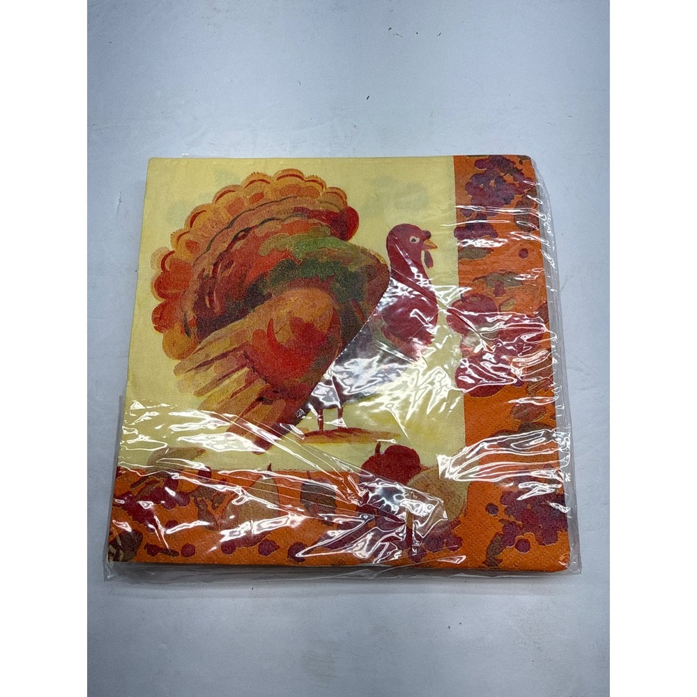 DesignWare Thanksgiving Turkey Luncheon Napkins 16ct 3-Ply Fall Autumn Decor